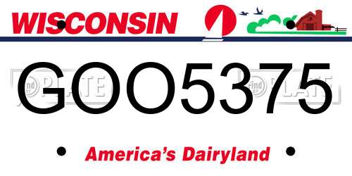 GOO5375 Wisconsin License Plate
