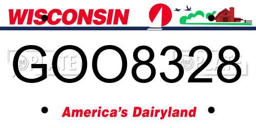 GOO8328 Wisconsin License Plate