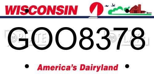 GOO8378 Wisconsin License Plate