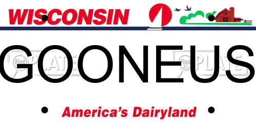GOONEUS Wisconsin License Plate