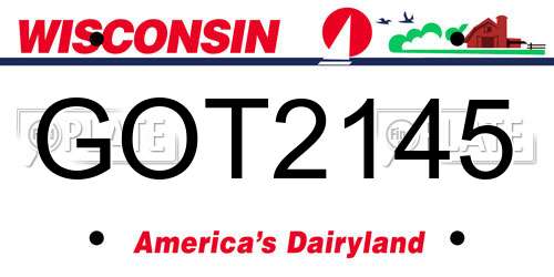 GOT2145 Wisconsin License Plate