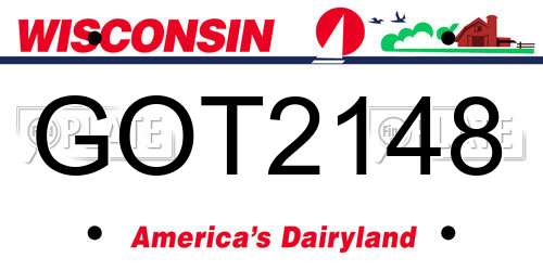 GOT2148 Wisconsin License Plate