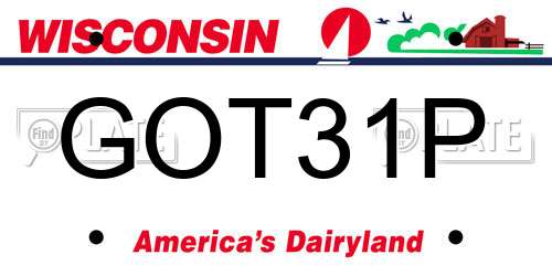 GOT31P Wisconsin License Plate
