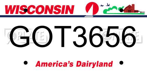 GOT3656 Wisconsin License Plate