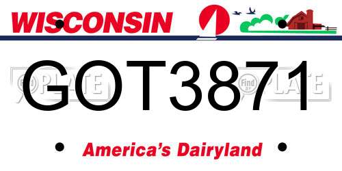 GOT3871 Wisconsin License Plate