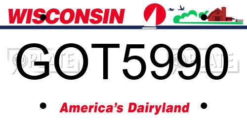 GOT5990 Wisconsin License Plate