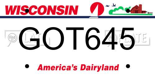 GOT645 Wisconsin License Plate