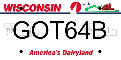 GOT64B Wisconsin License Plate