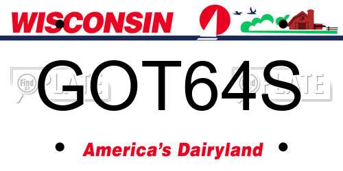 GOT64S Wisconsin License Plate