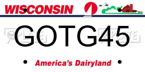 GOTG45 Wisconsin License Plate