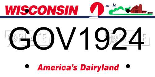 GOV1924 Wisconsin License Plate