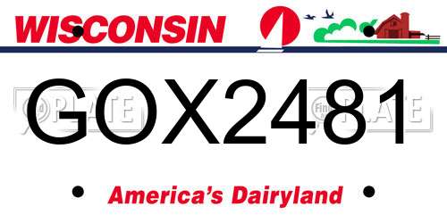 GOX2481 Wisconsin License Plate