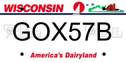GOX57B Wisconsin License Plate