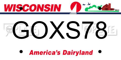 GOXS78 Wisconsin License Plate