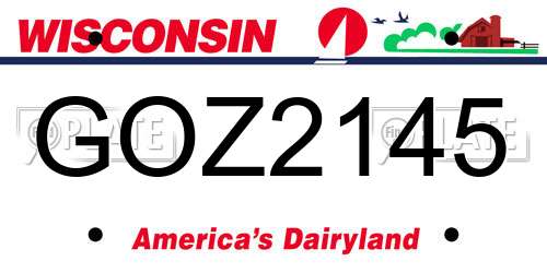 GOZ2145 Wisconsin License Plate