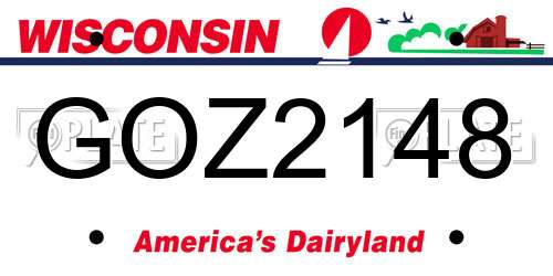 GOZ2148 Wisconsin License Plate