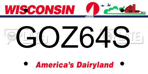 GOZ64S Wisconsin License Plate
