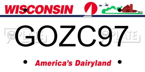 GOZC97 Wisconsin License Plate