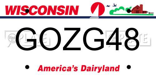 GOZG48 Wisconsin License Plate
