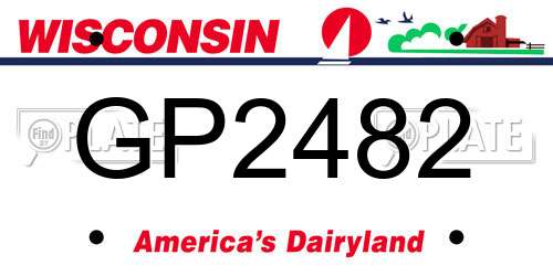 GP2482 Wisconsin License Plate