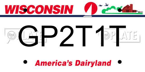 GP2T1T Wisconsin License Plate