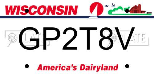 GP2T8V Wisconsin License Plate