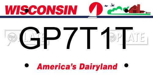 GP7T1T Wisconsin License Plate