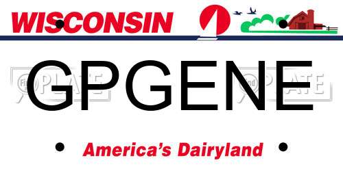 GPGENE Wisconsin License Plate