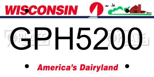 GPH5200 Wisconsin License Plate