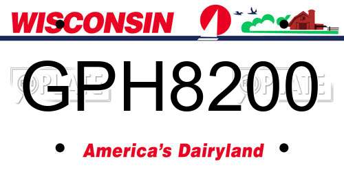 GPH8200 Wisconsin License Plate