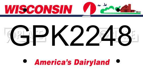 GPK2248 Wisconsin License Plate
