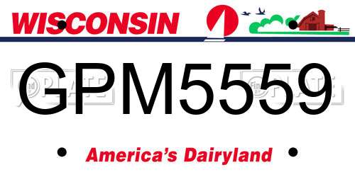 GPM5559 Wisconsin License Plate