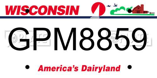 GPM8859 Wisconsin License Plate