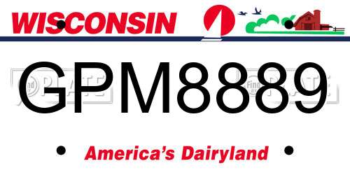 GPM8889 Wisconsin License Plate