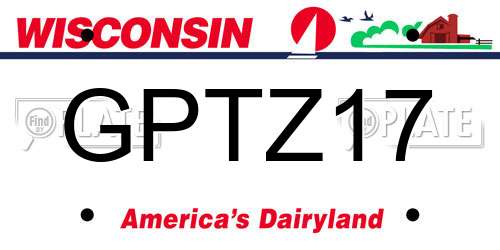 GPTZ17 Wisconsin License Plate