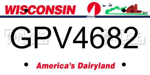 GPV4682 Wisconsin License Plate