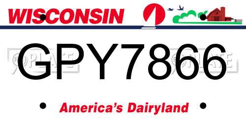 GPY7866 Wisconsin License Plate