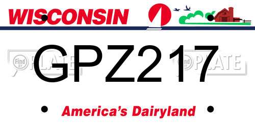 GPZ217 Wisconsin License Plate