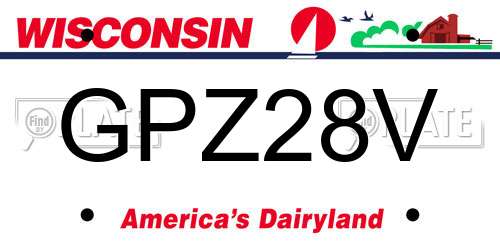 GPZ28V Wisconsin License Plate