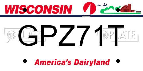 GPZ71T Wisconsin License Plate