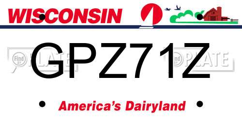 GPZ71Z Wisconsin License Plate
