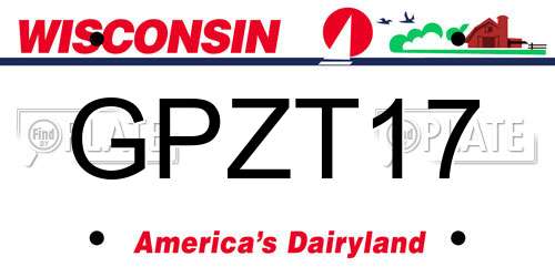 GPZT17 Wisconsin License Plate