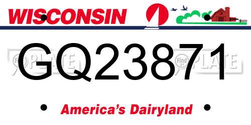 GQ23871 Wisconsin License Plate