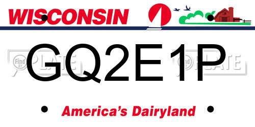 GQ2E1P Wisconsin License Plate