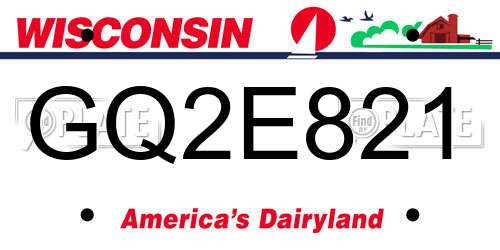GQ2E821 Wisconsin License Plate