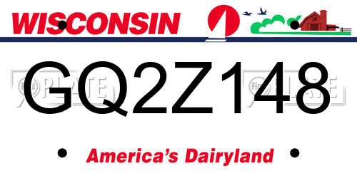 GQ2Z148 Wisconsin License Plate