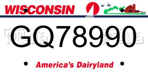 GQ78990 Wisconsin License Plate