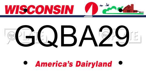 GQBA29 Wisconsin License Plate