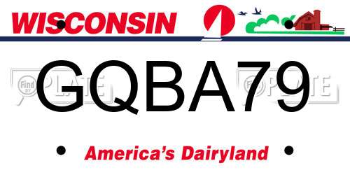 GQBA79 Wisconsin License Plate