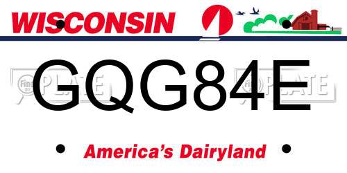 GQG84E Wisconsin License Plate